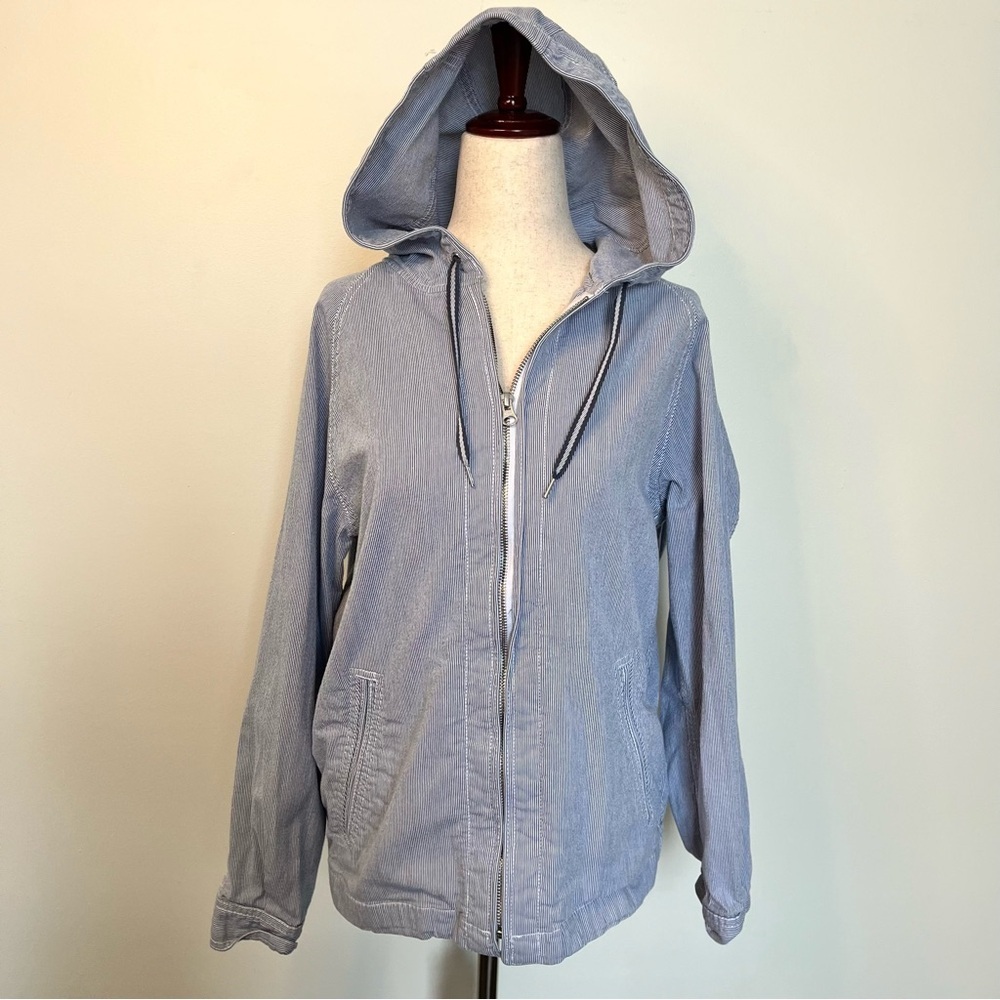 Gap Blue Striped Hooded Jacket